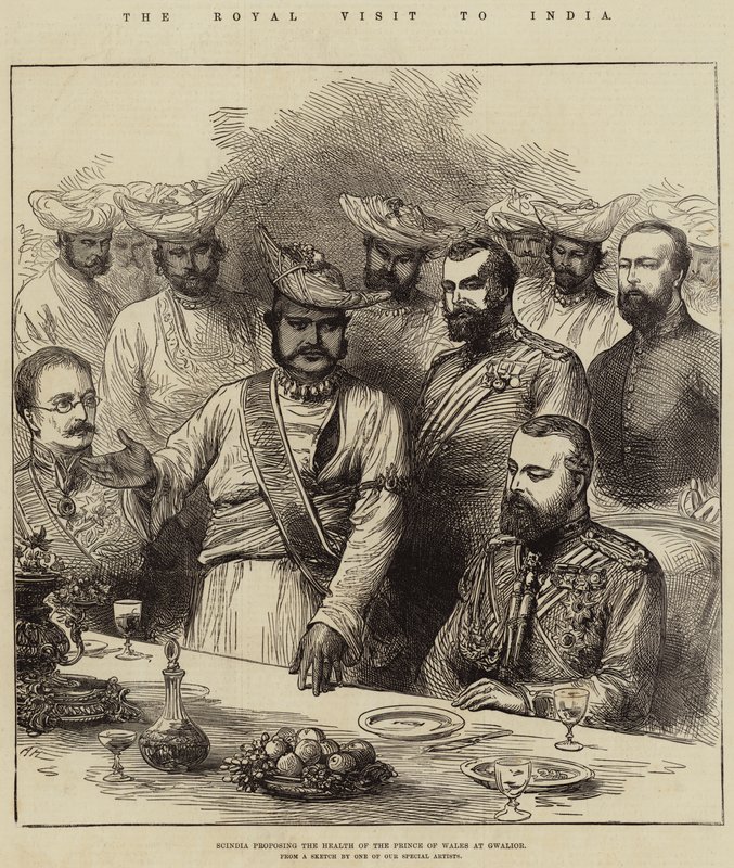Det kongelige besøket til India, Scindia foreslår helsen til prinsen av Wales på Gwalior av Arthur Hopkins