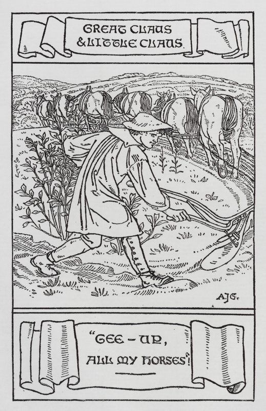 HC Andersen: Store Claus og Lille Claus (litho) av Arthur Joseph Gaskin