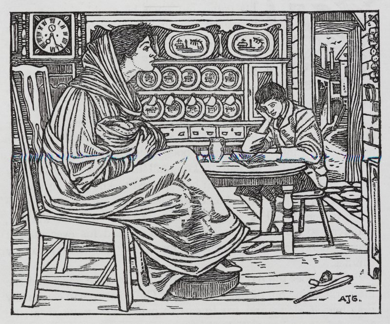HC Andersen: Lille Tuk (litho) av Arthur Joseph Gaskin