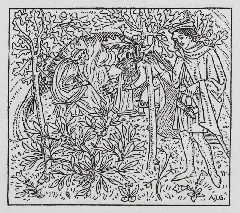 HC Andersen: Paradisets hage (litho) av Arthur Joseph Gaskin