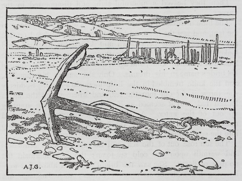 HC Andersen: Den lille havfruen (litho) av Arthur Joseph Gaskin