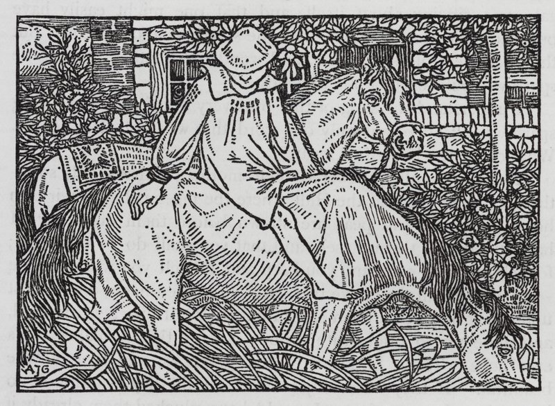 HC Andersen: Nabofamiliene (litho) av Arthur Joseph Gaskin