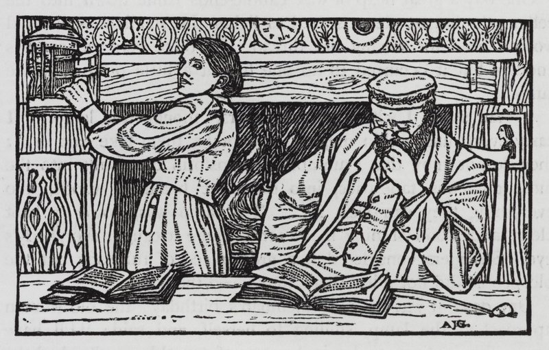 HC Andersen: Den gamle gatelykten (litho) av Arthur Joseph Gaskin