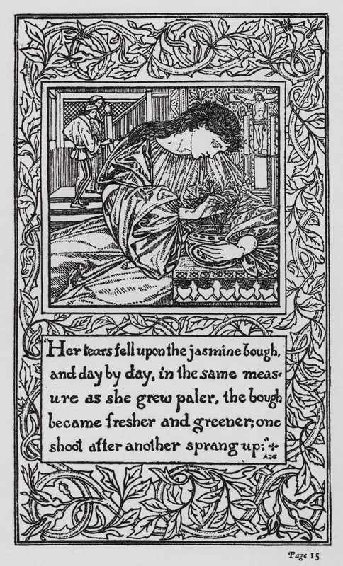 Hans Christian Andersen: Rosenalven (litho) av Arthur Joseph Gaskin