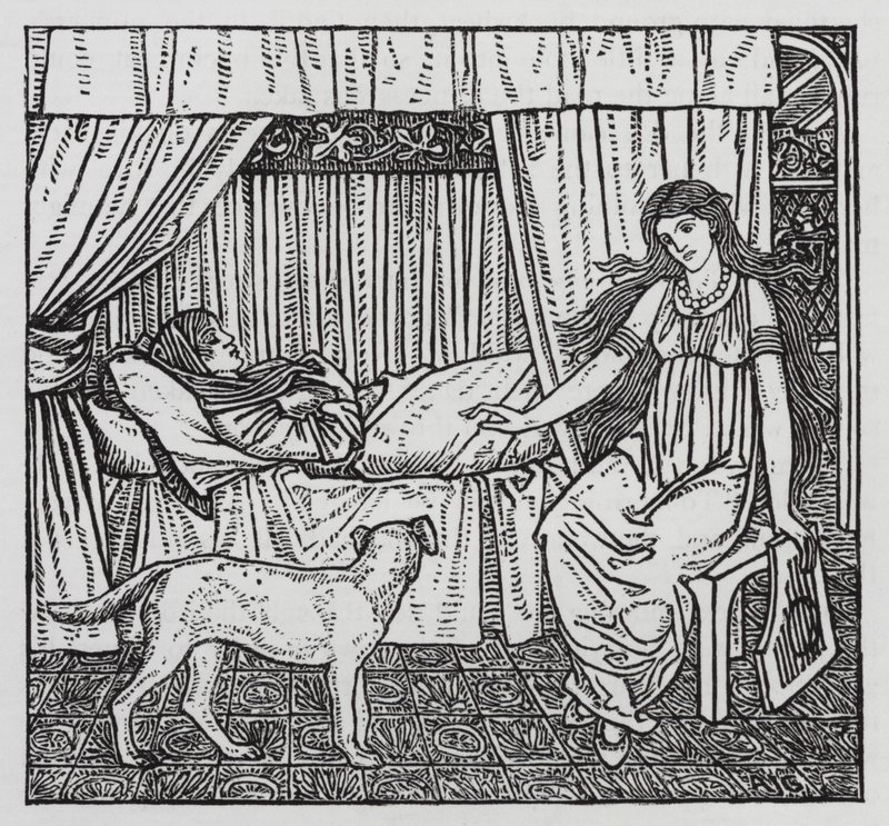 Hans Christian Andersen: The Tinder Box (litho) av Arthur Joseph Gaskin