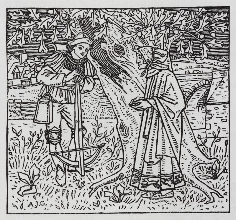 Hans Christian Andersen: The Tinder Box (litho) av Arthur Joseph Gaskin