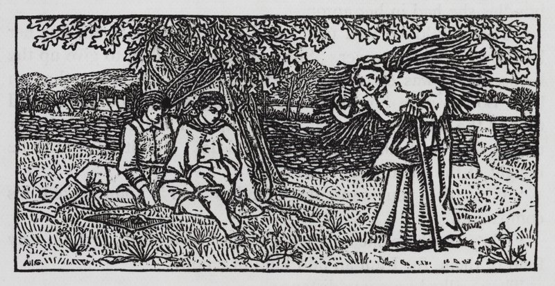 Hans Christian Andersen: Reisefølget (litho) av Arthur Joseph Gaskin