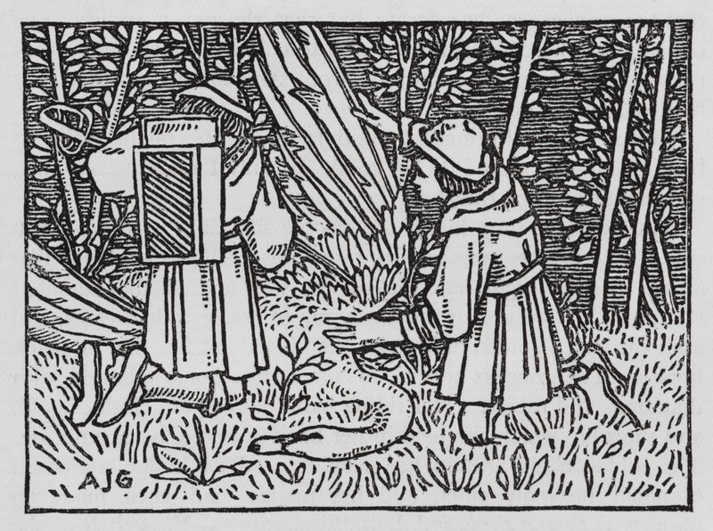 Hans Christian Andersen: Reisekameraten (litho) av Arthur Joseph Gaskin