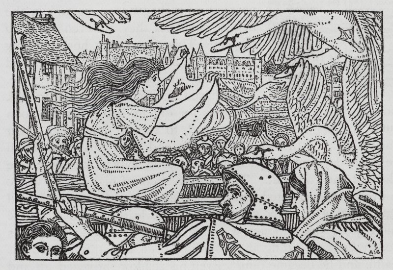 HC Andersen: The Wild Swans (litho) av Arthur Joseph Gaskin