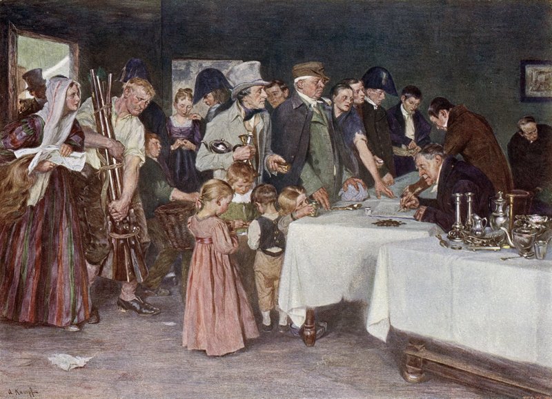 Folket i Preussen donerer eiendelene sine for å hjelpe til med å finansiere en ny krig mot Napoleon av Arthur Kampf