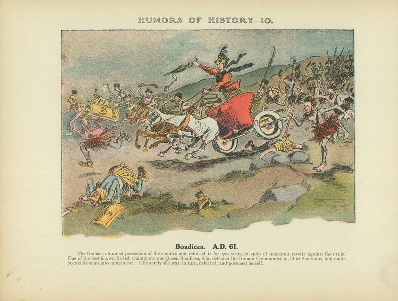 Boadicea. År 61 e.Kr. (fargelitografi) av Arthur Moreland