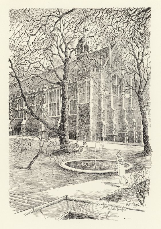 Fontenegården, Middle Temple (lito) av Arthur Moreland