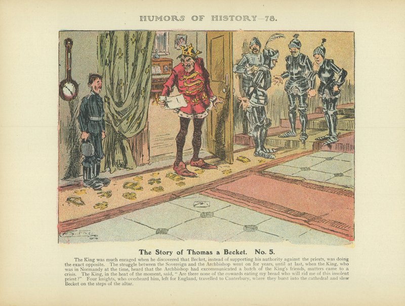 Historien om Thomas og Becket. Nr. 5 (fargelitografi) av Arthur Moreland