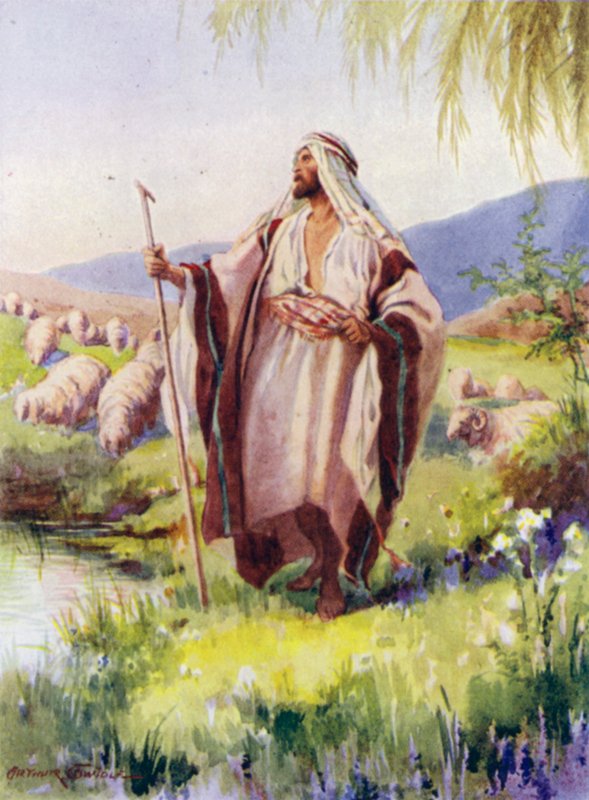 Herren er min hyrde (farge litho) av Arthur Twidle