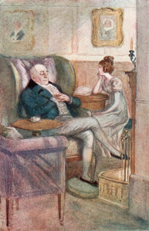 Illustrasjon for Emma av Jane Austen av Arthur Wallis Mills
