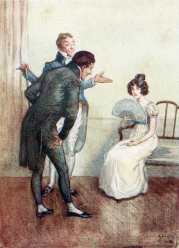 Illustrasjon for Northanger Abbey av Jane Austen av Arthur Wallis Mills