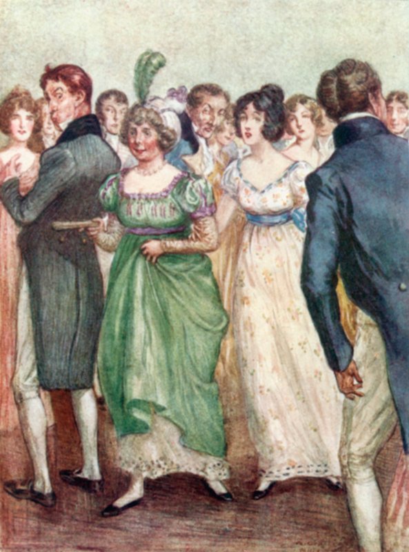 Illustrasjon for Northanger Abbey av Jane Austen av Arthur Wallis Mills