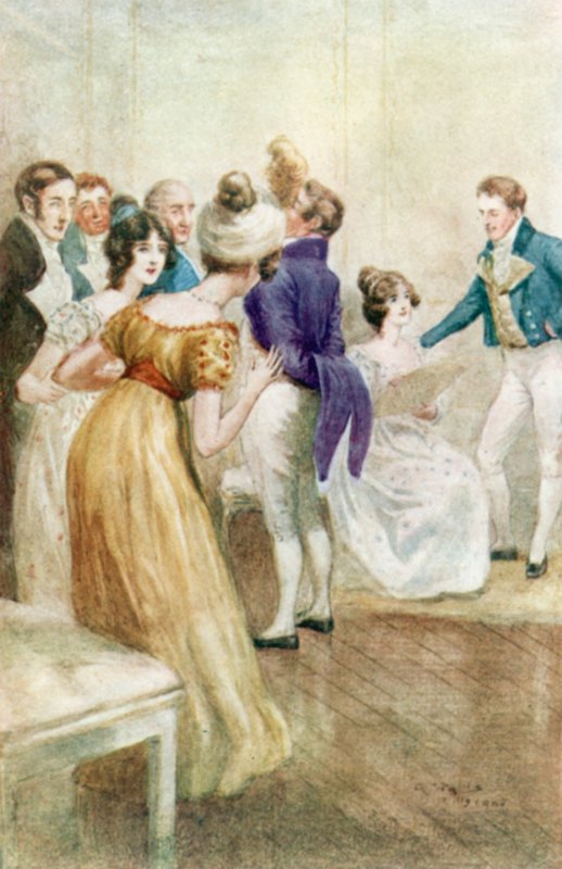 Illustrasjon for Northanger Abbey av Jane Austen av Arthur Wallis Mills