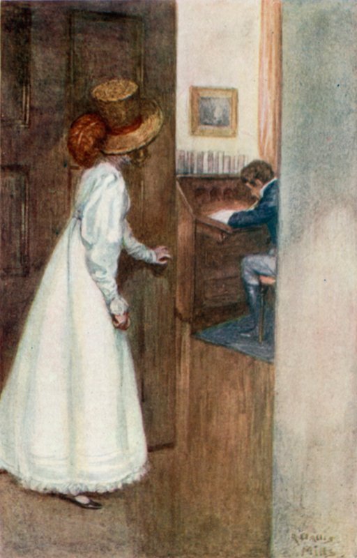 Illustrasjon for Northanger Abbey av Jane Austen av Arthur Wallis Mills