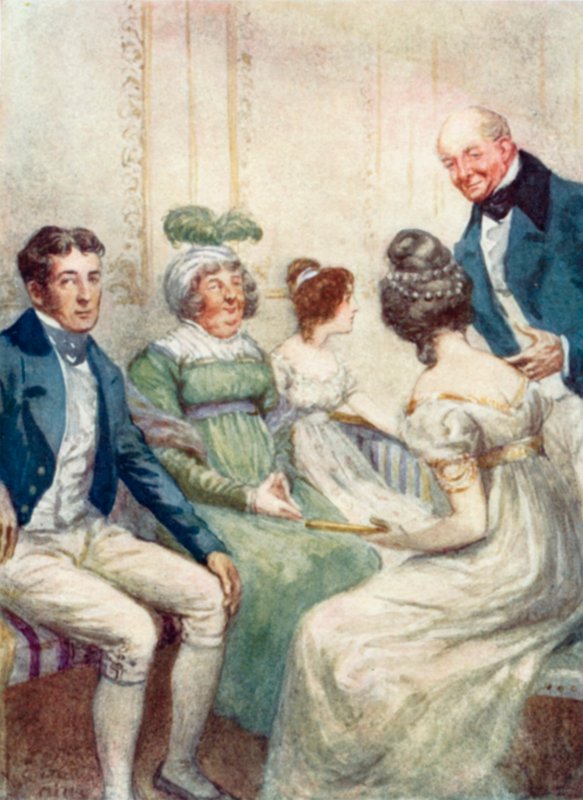 Illustrasjon for Persuasion av Jane Austen av Arthur Wallis Mills