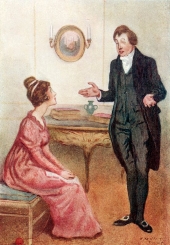 Illustrasjon for Pride and Prejudice av Jane Austen av Arthur Wallis Mills