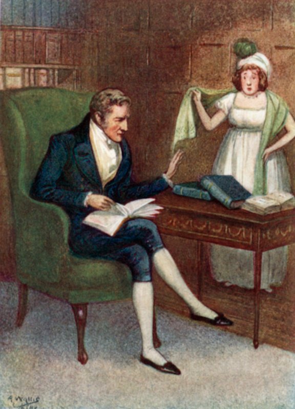 Illustrasjon for Pride and Prejudice av Jane Austen av Arthur Wallis Mills