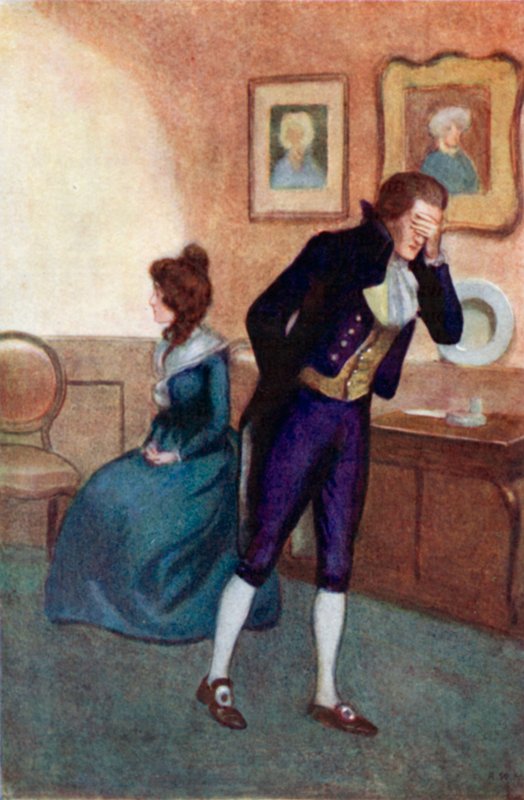Illustrasjon for Sense and Sensibility av Jane Austen av Arthur Wallis Mills