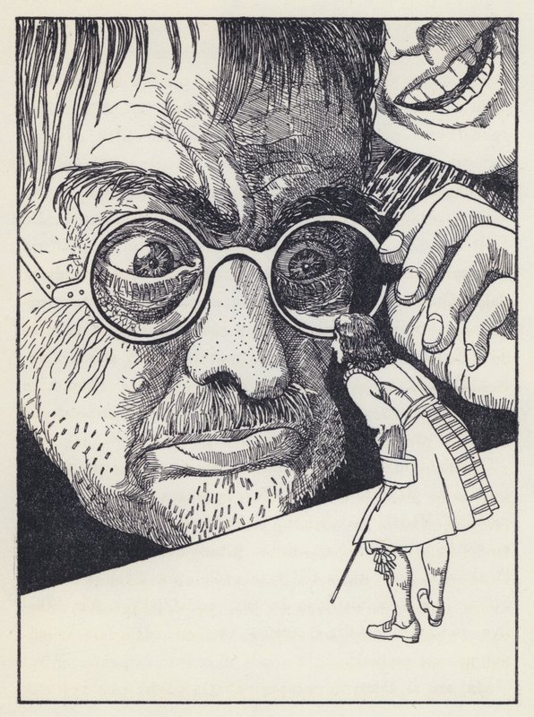 Illustrasjon for Gullivers reiser av Jonathan Swift (litho) av Artus Scheiner