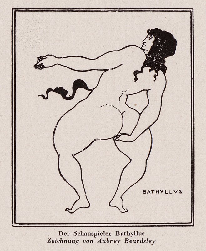 Bathyllus, romersk danser og utøver av pantomimus (penn og blekk) av Aubrey (after) Beardsley