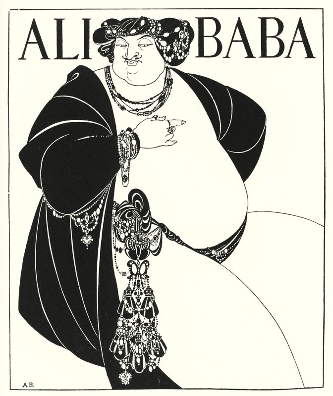 Omslagsdesign for "The Forty Thieves" (gravering) av Aubrey (after) Beardsley