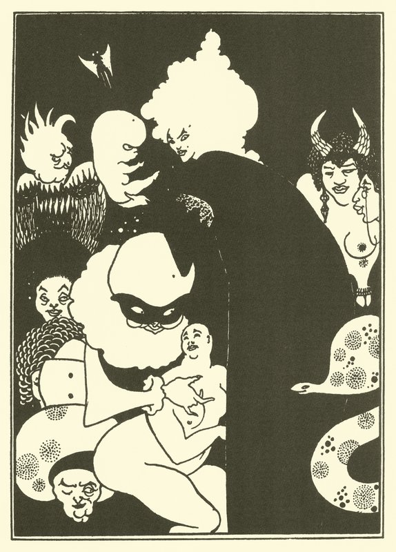 Lucians merkelige skapninger (litografi) av Aubrey (after) Beardsley