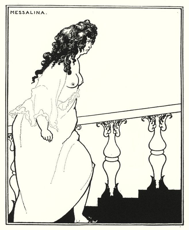 Messalina kommer tilbake fra badet (gravering) av Aubrey (after) Beardsley