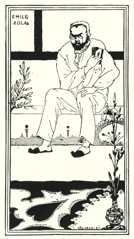 Portrett av Emile Zola (gravering) av Aubrey (after) Beardsley