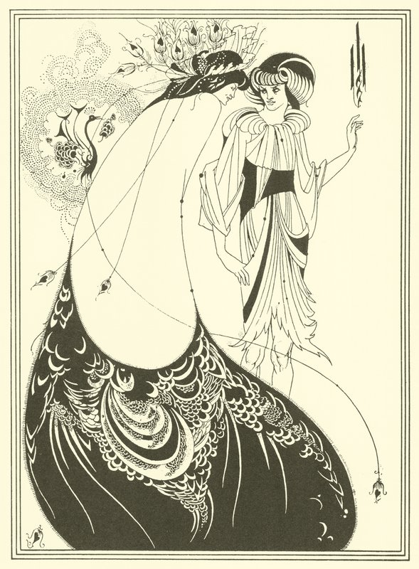 Påfuglskjørtet (litografi) av Aubrey (after) Beardsley