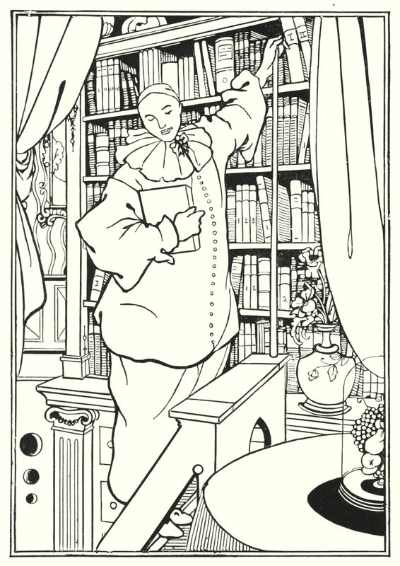 Design for forsiden av "Pierrot" av Aubrey Beardsley