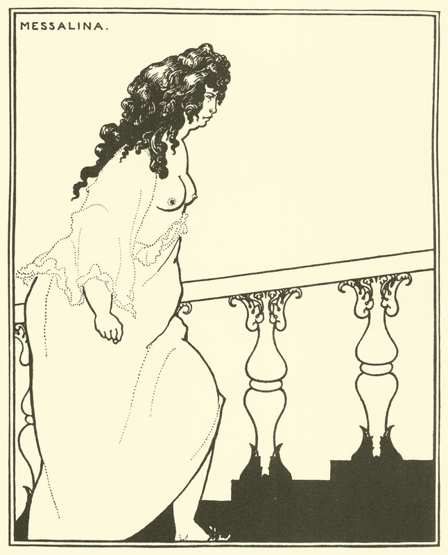 Messalina kommer tilbake fra badet av Aubrey Beardsley