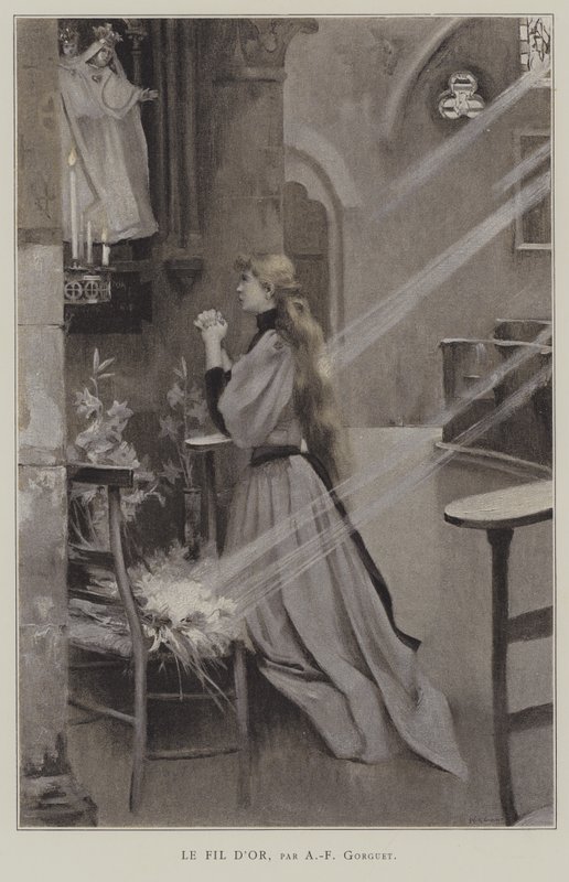 Illustrasjon for Le Fil dOr, av Henry Greville av Auguste Francois Gorguet