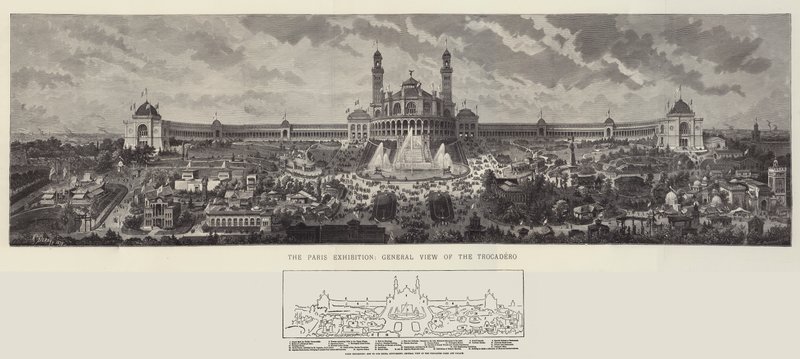 Paris-utstillingen, generell utsikt over Trocadero av Auguste Victor Deroy