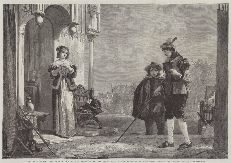 Master Slender og Anne Page av Augustus Wall Callcott