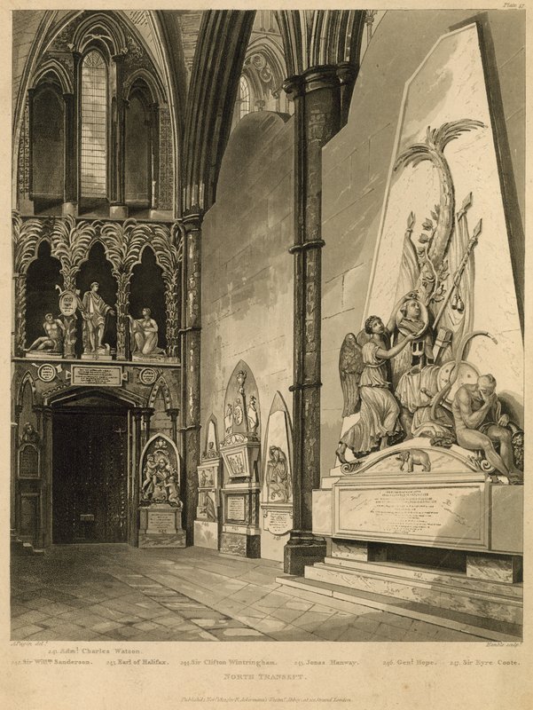 Nord transept av Westminster Abbey av Augustus Charles Pugin