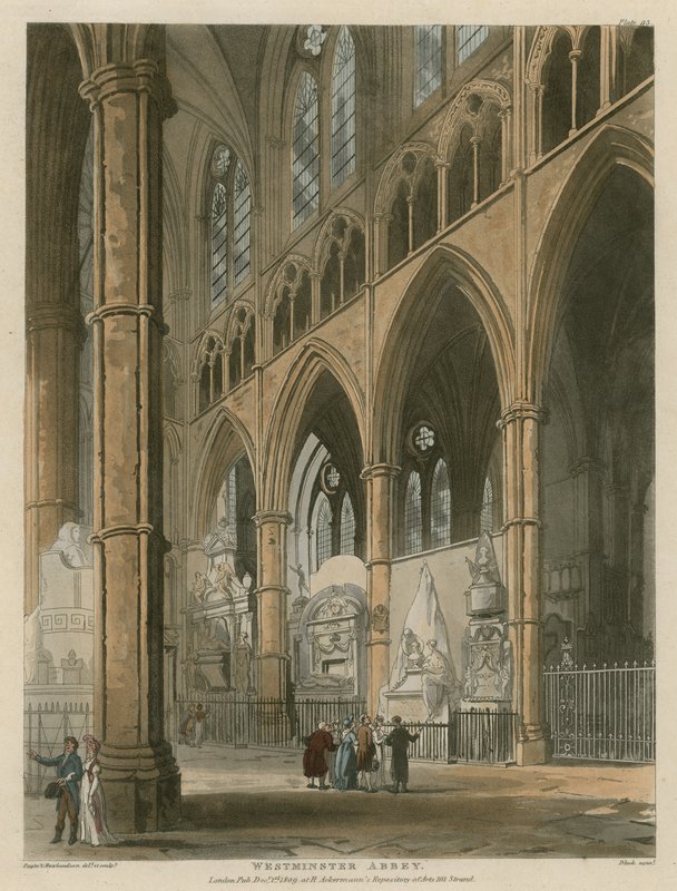 Westminster Abbey, London av Augustus Charles Pugin