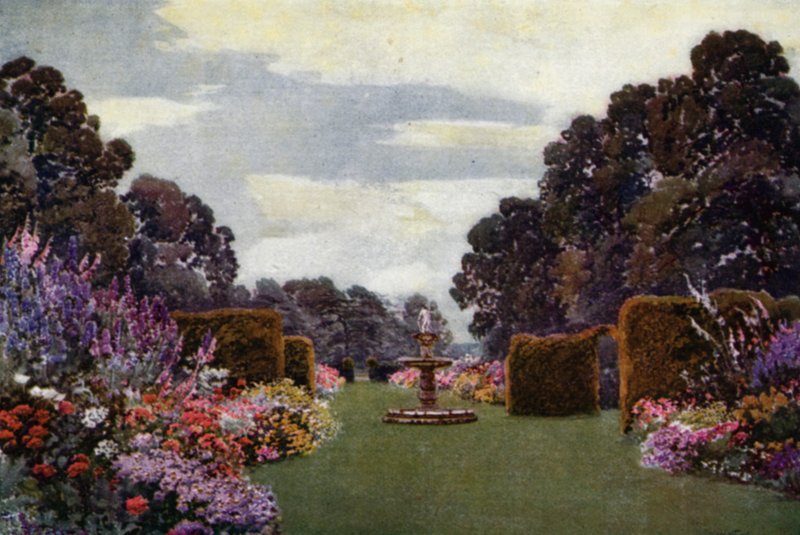 Urteaktige grenser ved Welbeck (farge litho) av Augustus Charles Wyatt