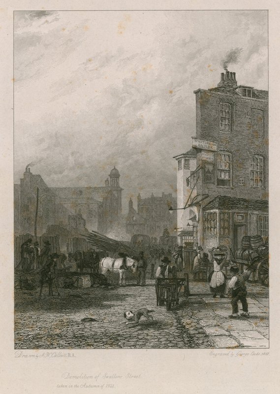 Riving av Swallow Street, London av Augustus Wall Callcott
