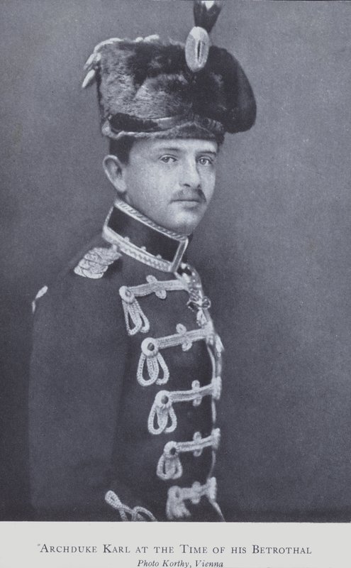 Erkehertug Karl, senere Charles I, keiser av Østerrike (s/hv-bilde) av Austrian Photographer