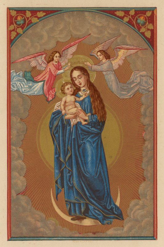 Jesusbarnet viser en blomst (kromolitt) av Austrian School