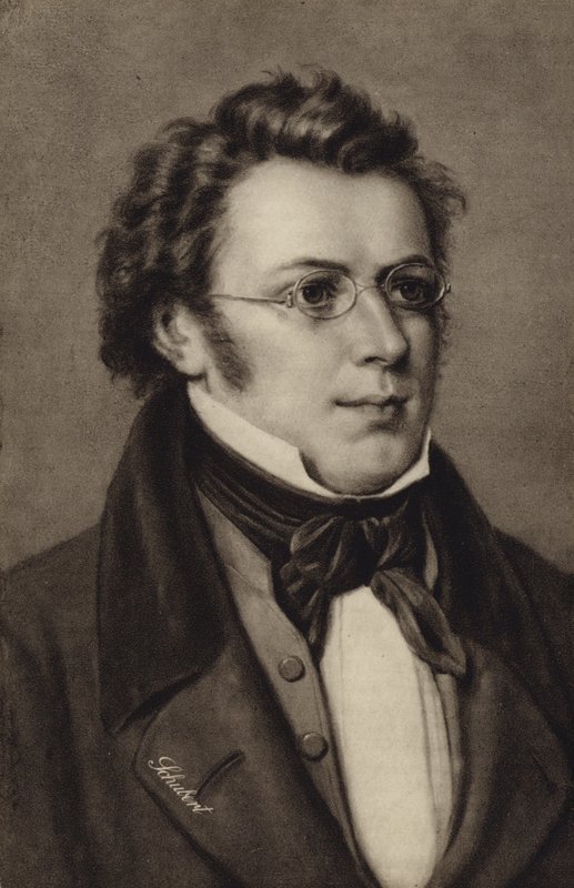 Portrett av Franz Schubert av Austrian School