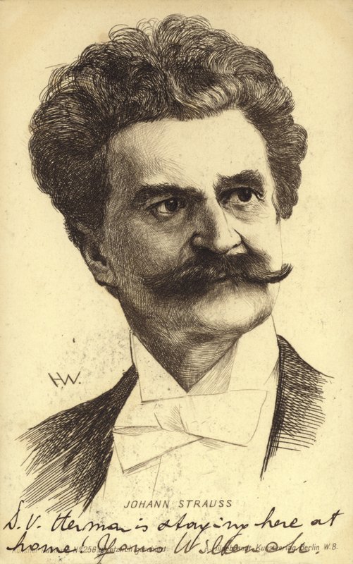 Portrett av Johann Strauss II av Austrian School