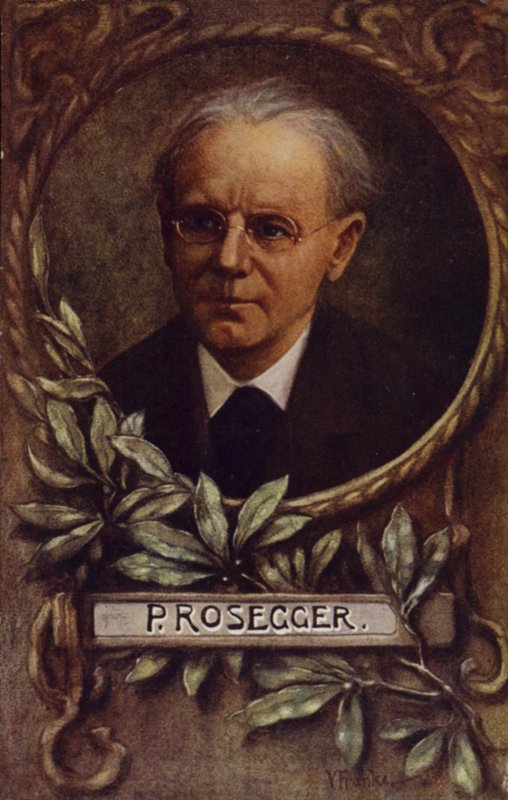 Portrett av Peter Rosegger av Austrian School