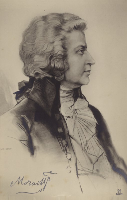 Portrett av Wolfgang Amadeus Mozart av Austrian School