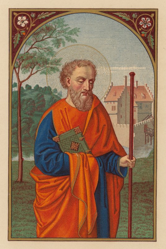 S Barnabas, apostel (kromolitt) av Austrian School